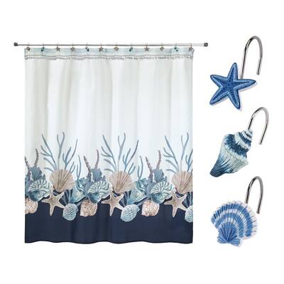 Avanti Blue Lagoon Shower Curtain & Shower Hook Set - Multicolor