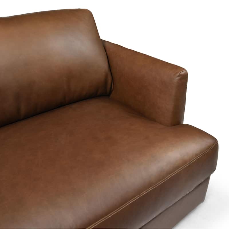 SAFAVIEH Couture Gustav Leather Corner Sectional - 162"W x 87"D x 31"H