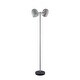preview thumbnail 11 of 23, Estefani 6ft Power Cord, Foot Switch, 2 Lights Floor Lamp Stainless Steel