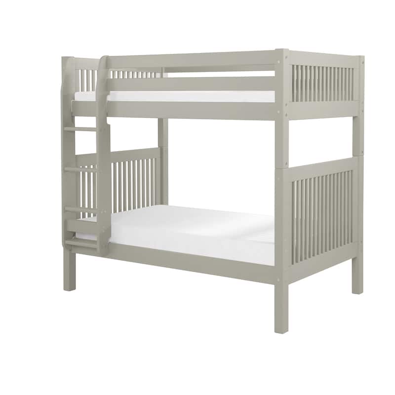 Twin Over Twin Bunk Bed - Solid Wood, Grey Finish - Stylish Sleeping Solution - Collection