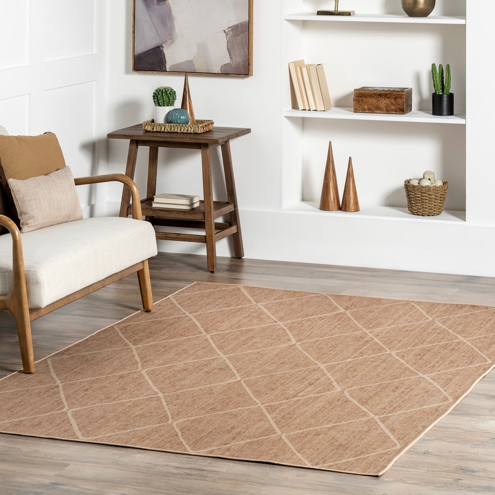 Nuloom Billy SpinClean Diamond Easy-Jute Machine Washable Area Rug