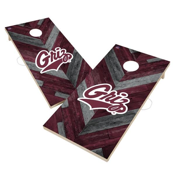 slide 2 of 6, Montana Grizzlies Regulation 2x4 Cornhole Boards - V5 Include Carrying Case