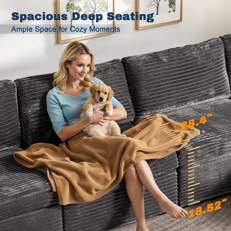 XIZZI Modular Sectional Sofa Chaise Couch with Ottoman