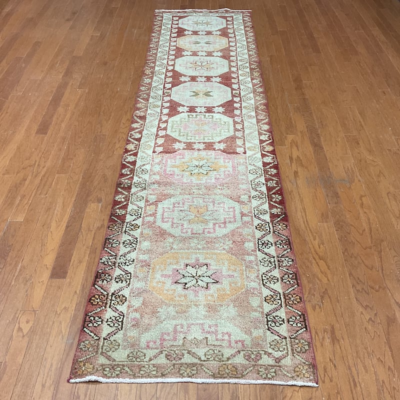 HERAT ORIENTAL Handmade Turkish Oushak Wool Runner - 3'1" x 12'5"