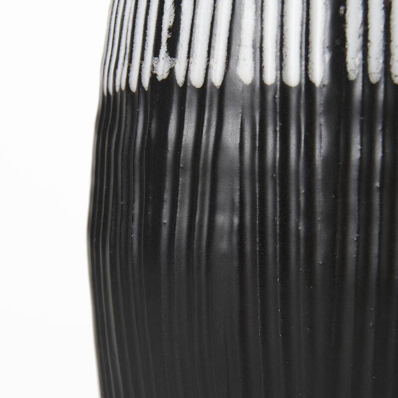 Ceramic Cylinder Table Vase with Abstract Pattern 19 Inches Height