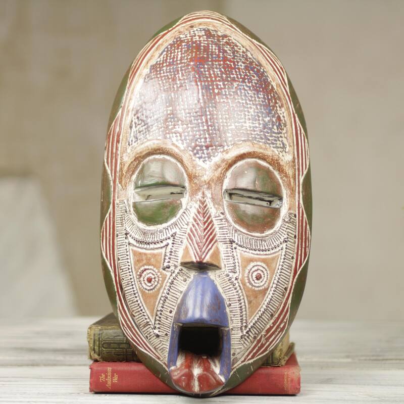 Novica Handmade Ghost Mask African Wood Mask
