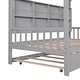 preview thumbnail 6 of 36, Wooden Twin Size House Bed with Trundle and Shelf for Kids