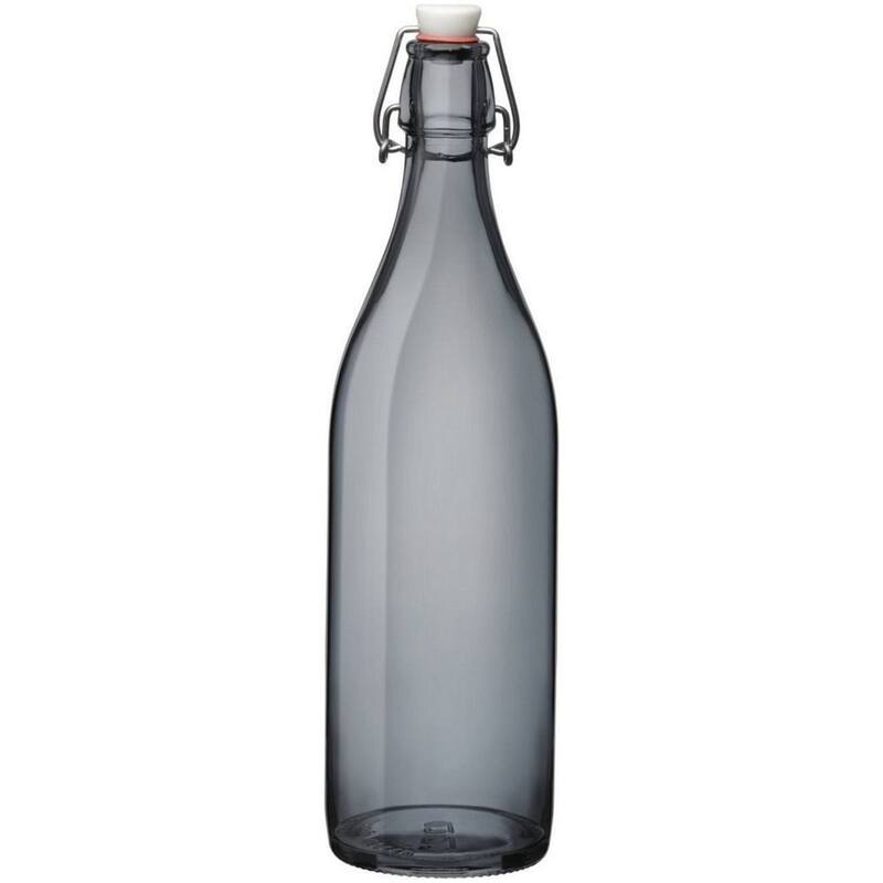 Bormioli Rocco Giara Beverage Bottle with Clamp Lid - Grey