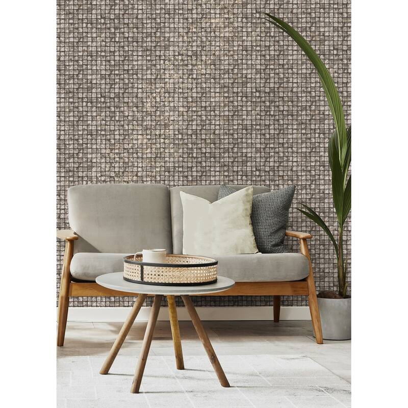 Advantage Kingsley Grey Tiled Wallpaper