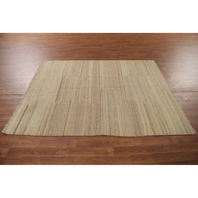 Nomadic Hand-Woven Kilim Persian Vintage Rug Hand-Knotted Wool Carpet - 4'10"x 6'6"