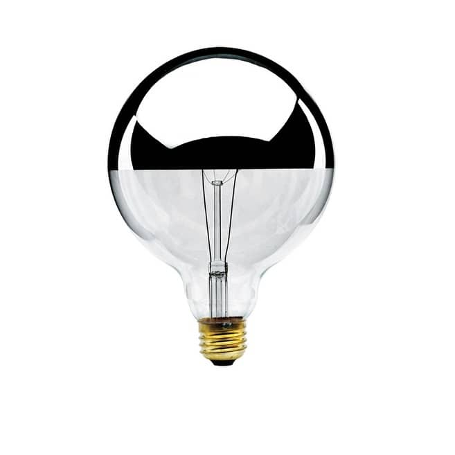 Bulbrite Pack of (4) 100 Watt Dimmable Half Chrome G40 Incandescent Light Bulbs with Medium (E26) Base, 2700K Warm White Light