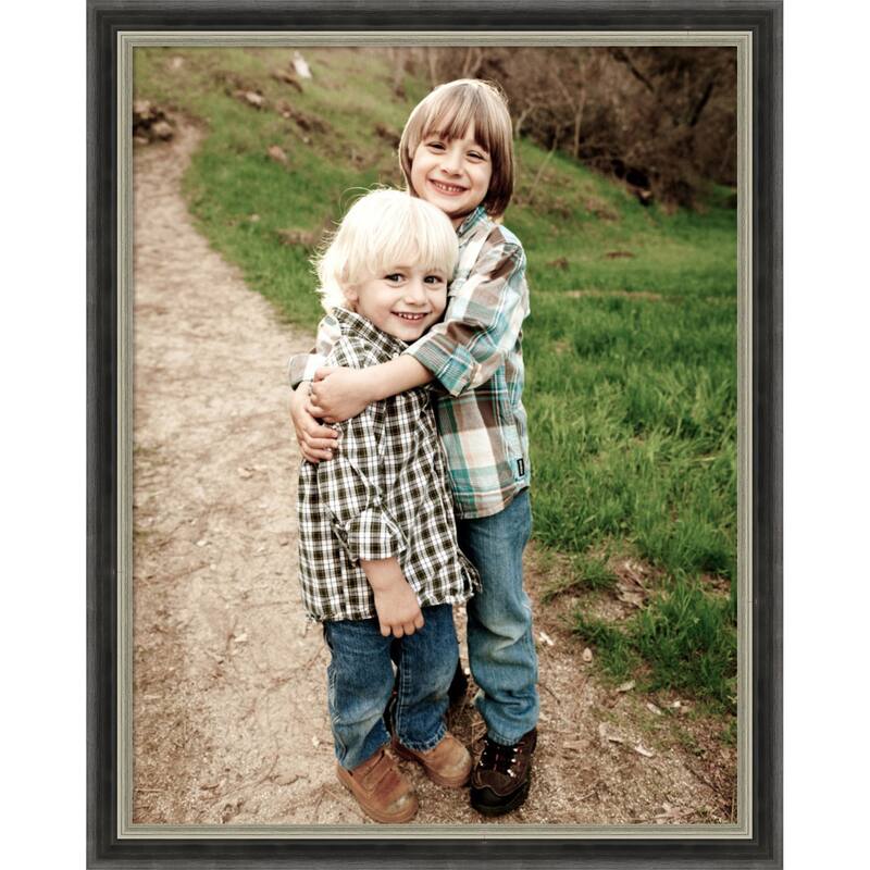 Theo Black Silver Narrow Framed Picture Frame, Photo Frame - 11x14 - Theo Black Silver Narrow