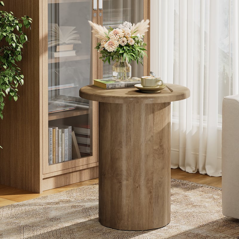 Farmhouse Round Side Table for Living Room