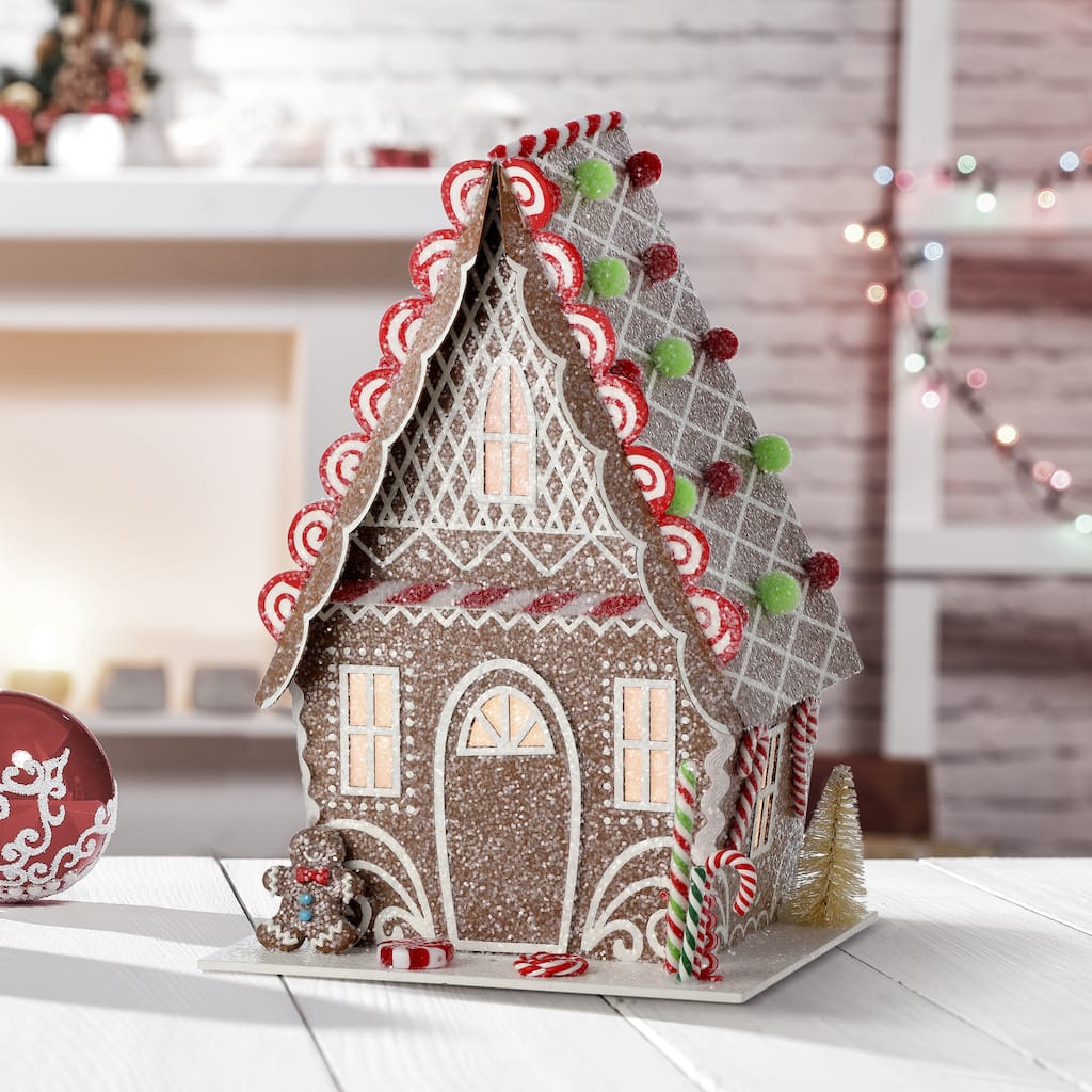 10" LED Cardboard Holiday Sweets House