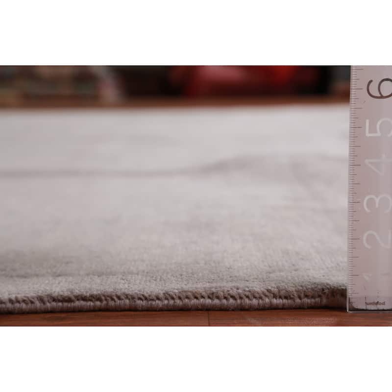 Hand Knotted Oriental 100% Wool Carpet Modern Solid Greys & Charcoal Gabbeh Area Rug - 12' 10'' X 10' 0''