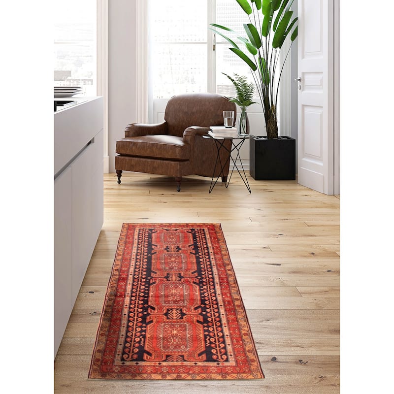 ECARPETGALLERY Hand-knotted Konya Anatolian Dark Navy, Red Wool Rug - 4'5 x 9'10