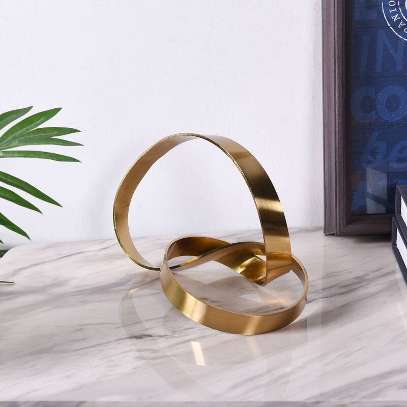 Brass Knot Decorative Object - Brushed Brass Finish