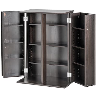 Media Storage Cabinet, DVD Cabinet with Doors and Shelves, CD Storage, Adjustable DVD Shelf, Protects & Organizes Music