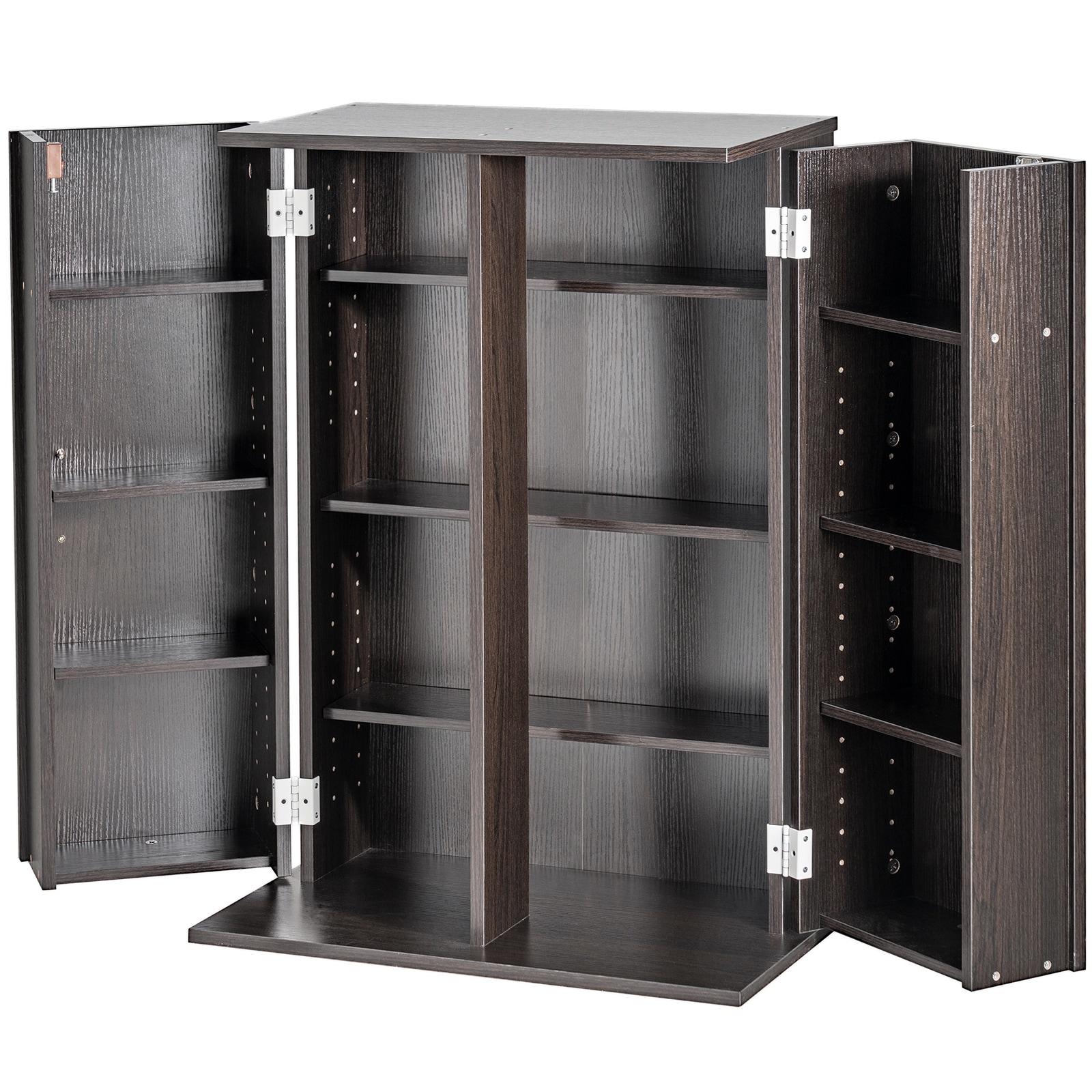 Media Storage Cabinet, DVD Cabinet with Doors and Shelves, CD