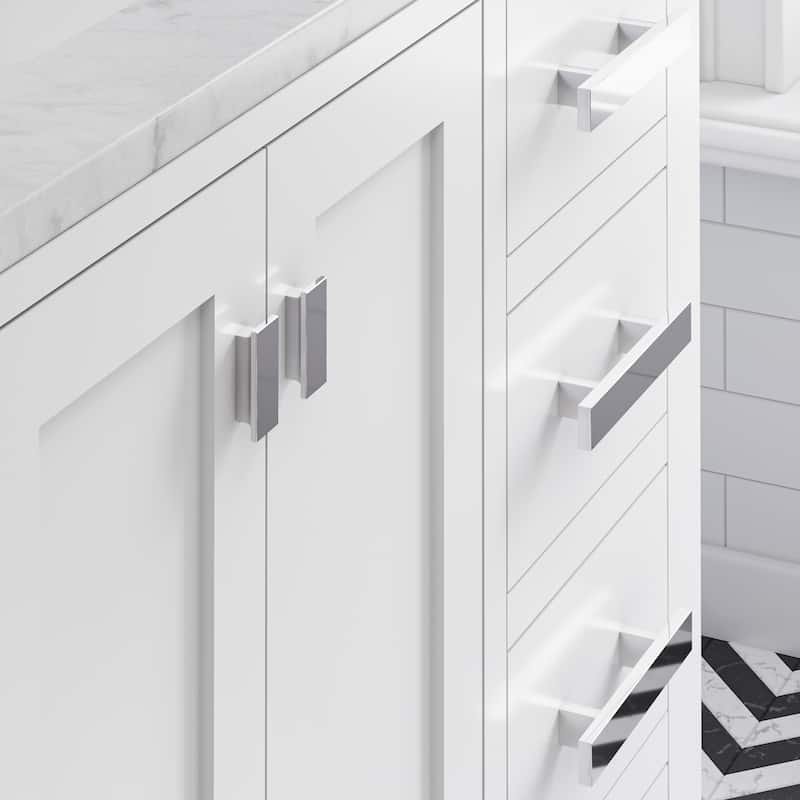 36 Inch Wide Pure White Single Sink Bathroom Vanity From The Madison Collection