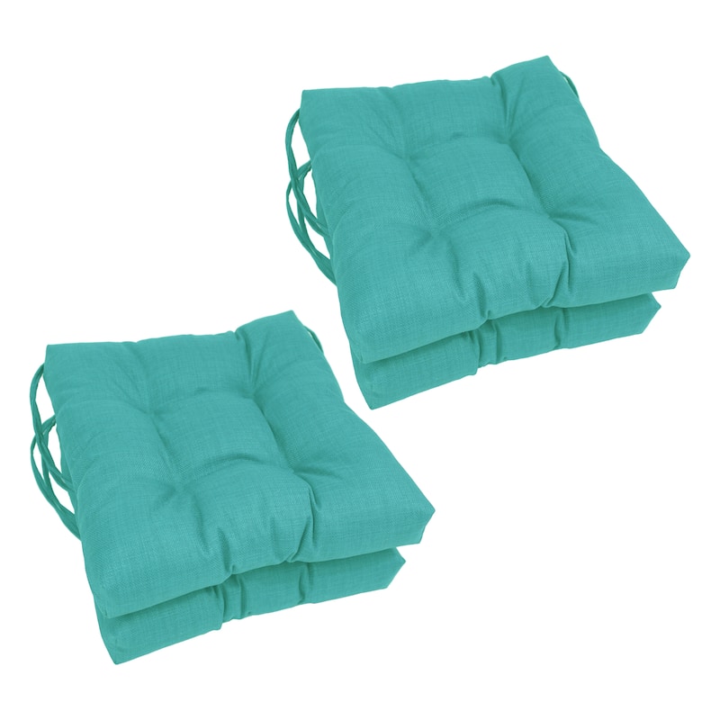 16-inch Square Indoor/Outdoor Chair Cushions (Set of 4) - 16 x 16 - Aqua Blue