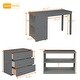 preview thumbnail 29 of 35, Low Loft Bed with Cabinet ,Shelves and Rolling Portable Desk