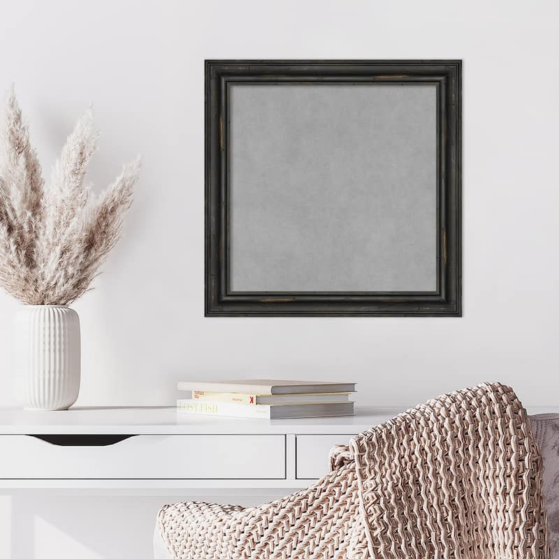Amanti Art Rustic Pine Black Narrow Framed Magnetic Board