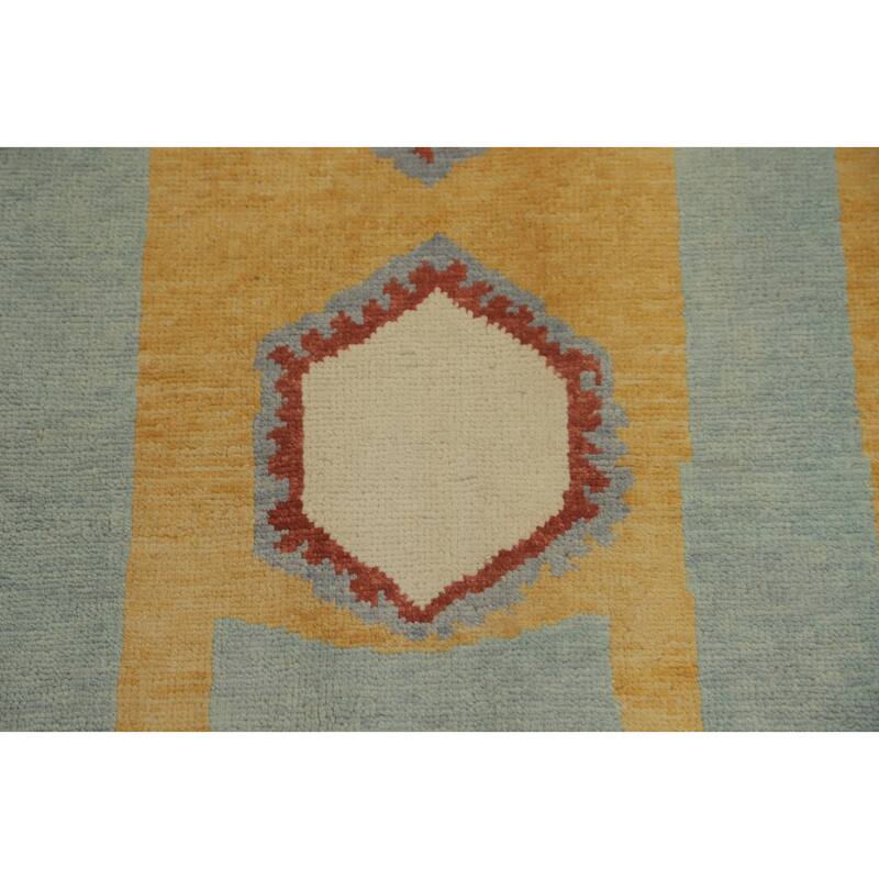 Geometric Gabbeh Vegetable Dye Area Rug Handmade Wool Carpet - 9' 0'' X 6' 2''
