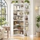 preview thumbnail 18 of 22, 6-Tier Corner Bookshelf, 71" H Freestanding L-Shaped Book Shelf with Baffle, Corner Open Display Shelf Bookcase White