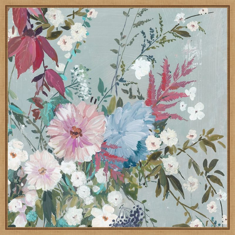 Floral Symphony in Soft Hues by PI Studio Framed Canvas Wall Art Print