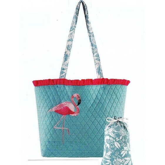 pink flamingo beach bag