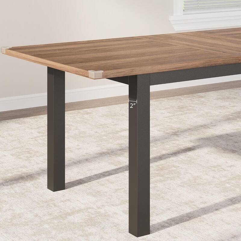 43.7in-63in Extendable Dining Table Set with 2 Benches and 2 Stools