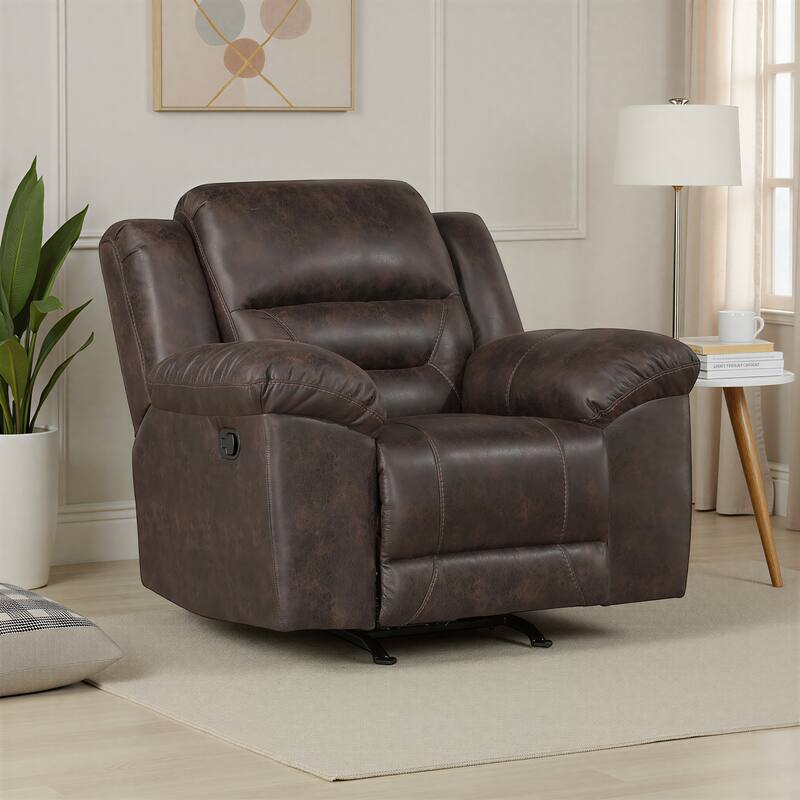 Alonzo 46" Polished Microfiber Rocker Manual Reclining Chair