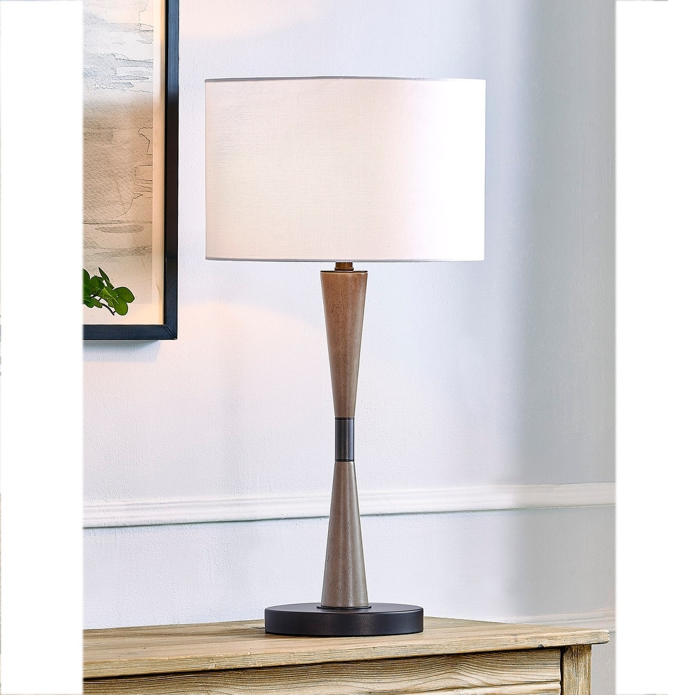 HOMEGLAM Century 28"H Wood Table Lamp