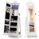 preview thumbnail 12 of 18, Gymax Swivel Kids Jewelry Cabinet w/ Lights Full-Length Mirror & White