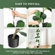 preview thumbnail 4 of 16, Artificial Fiddle Leaf Fig Tree - 5/6/7FT Fake Plant with Black Planter for Indoor Outdoor