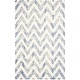 preview thumbnail 77 of 121, SAFAVIEH Dip Dye Marybeth Hand-tufted Wool Chevron Area Rug 6' x 9' - Ivory/Blue - Rectangle