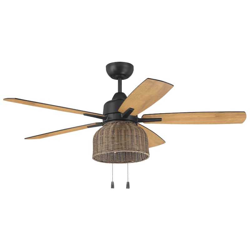 Craftmade WVN525 Woven 52" 5 Blade Indoor / Outdoor LED Ceiling Fan - Flat Black