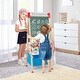 preview thumbnail 7 of 8, 3-in-1 Kids Wooden Art Easel with Magnetic Chalkboard & Whiteboard, Height-Adjustable Drawing Board