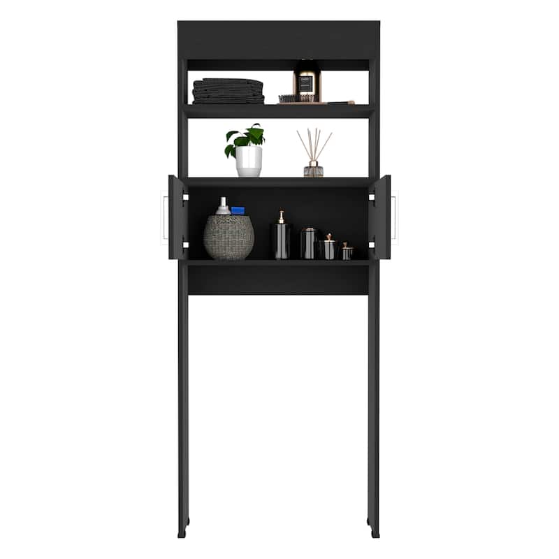 Over The Toilet Cabinet With Double Door And Two Shelves