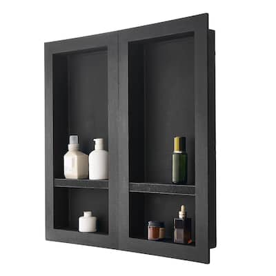 Black Foam Four Layer Insert Shower Niche with Waterproof Cement Mortar Finish - 16 x 4 x 32 in-16 x 4 x 32 in