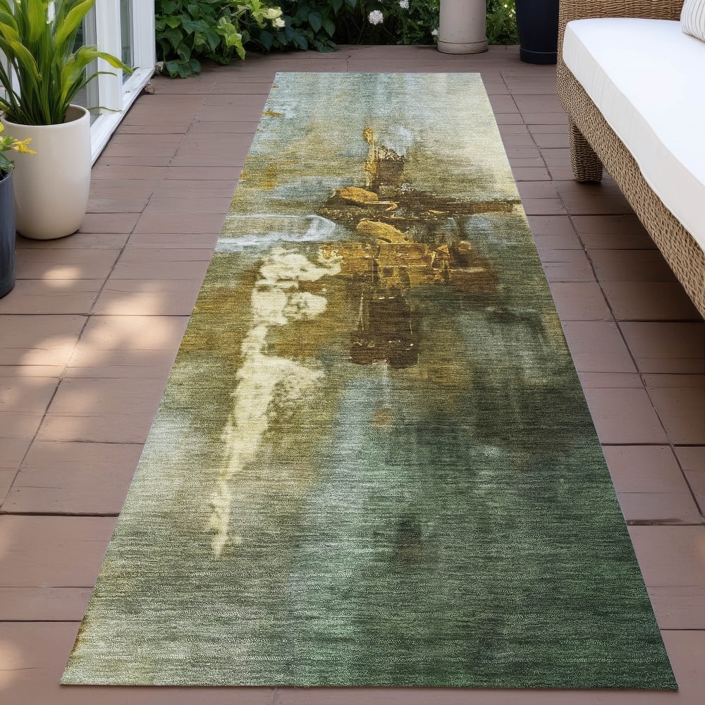 Machine Washable Indoor/Outdoor Modern Painters Touch Chantille Rug