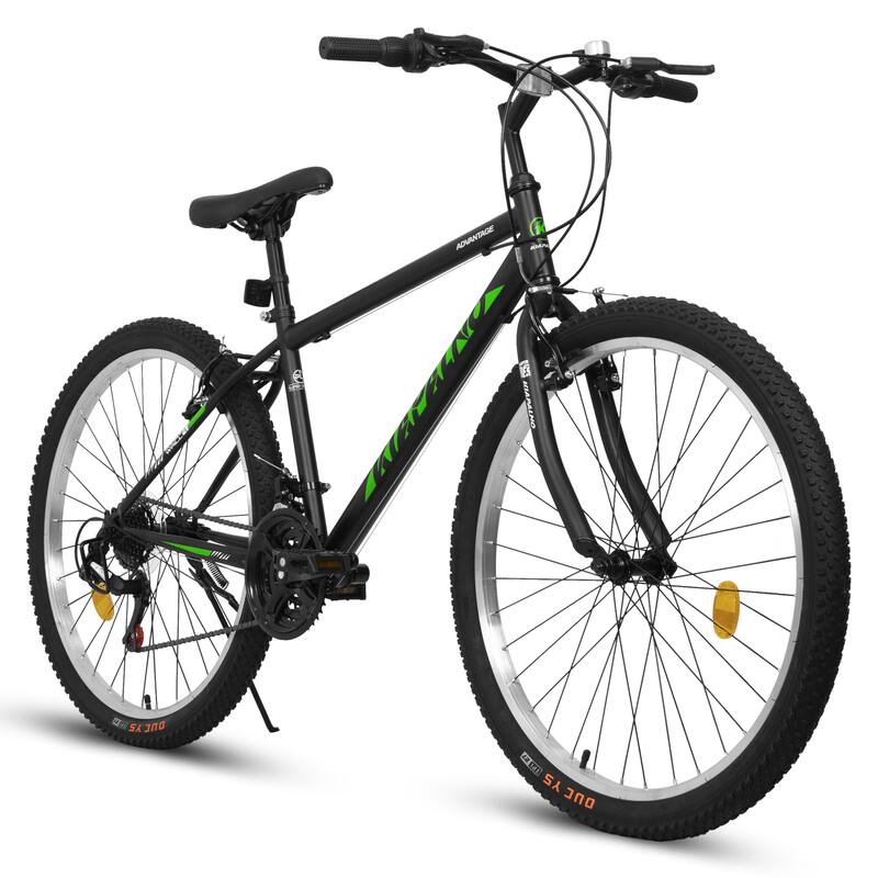 Unisex Mountain Bike - Carbon Steel Frame, Multiple Speeds, Dual V-Brake - 21