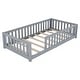 preview thumbnail 17 of 23, Twin Size Kids Floor Bed with Guardrails and Door