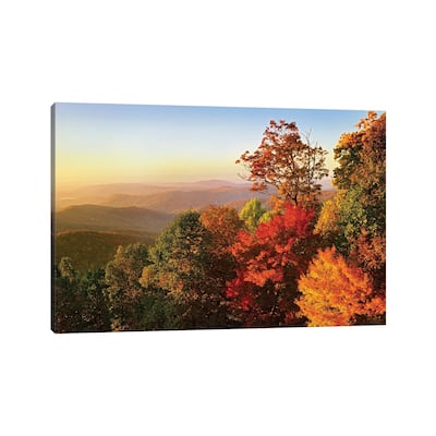 iCanvas "Blue Ridge Mountains From Bluff Mountain Overlook, North Carolina" by Tim Fitzharris Canvas Print