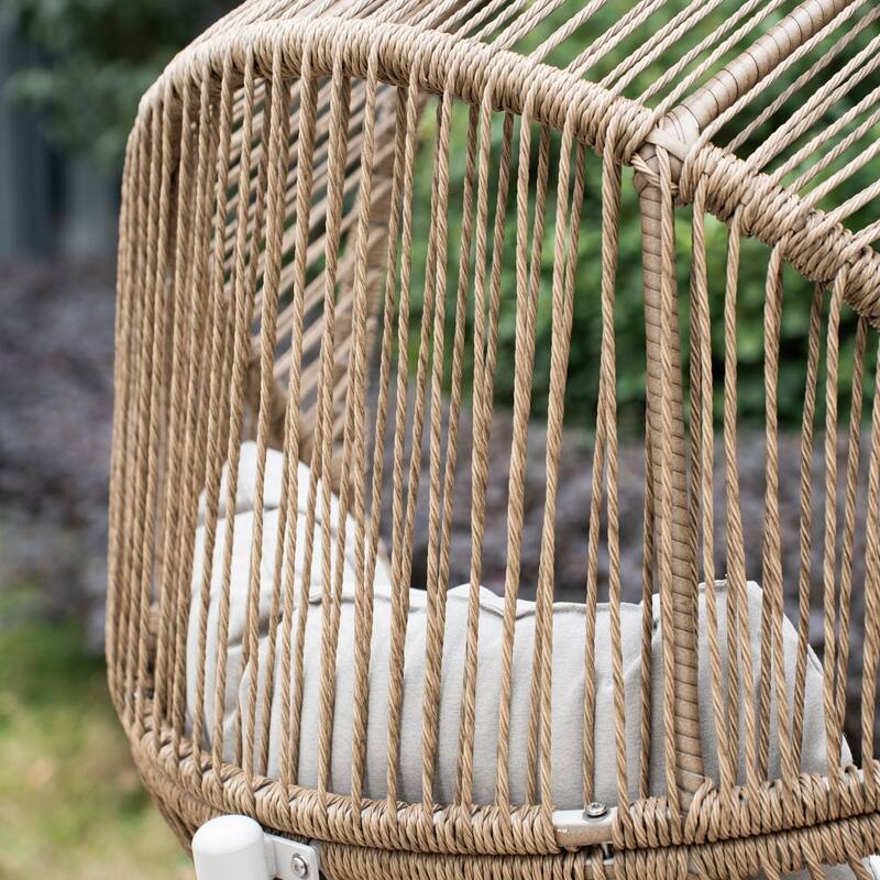 34.65" Outdoor Swivel Roking Chair with Cushion