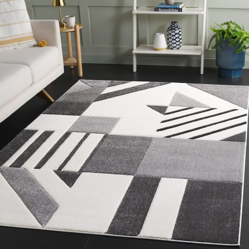 SAFAVIEH Hollywood Tzana Mid-Century Modern Abstract Rug - 4' x 6' - Ivory/Grey