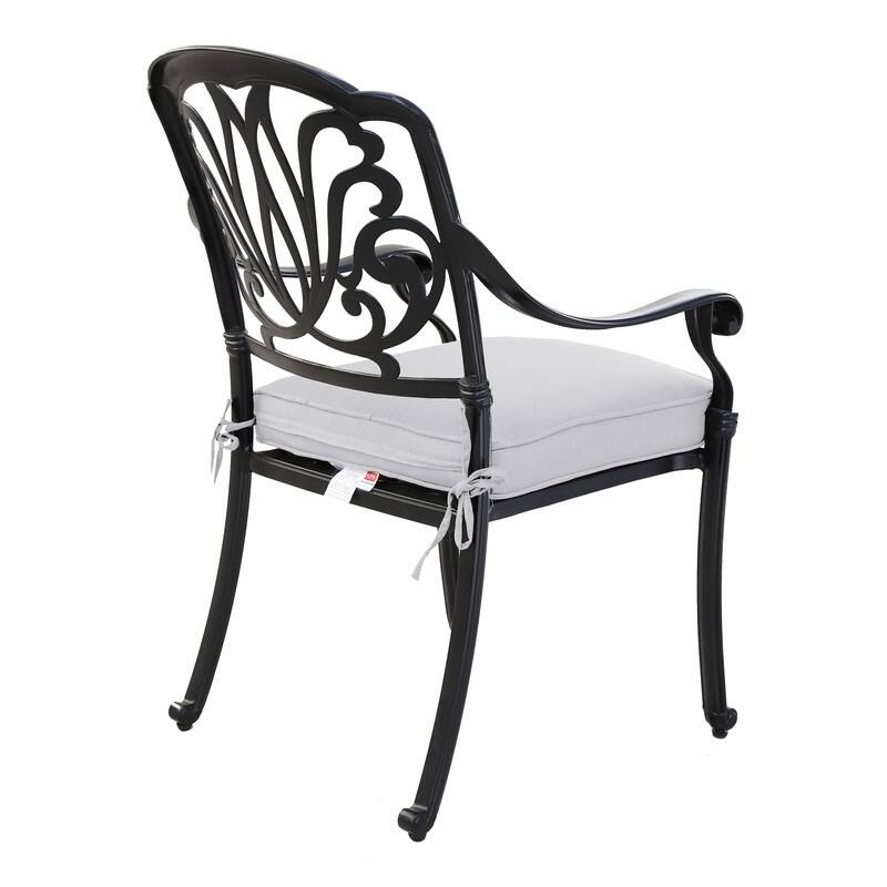 Saybrook Powder-coated Aluminum Arm Chair with Cushion, Set of 2