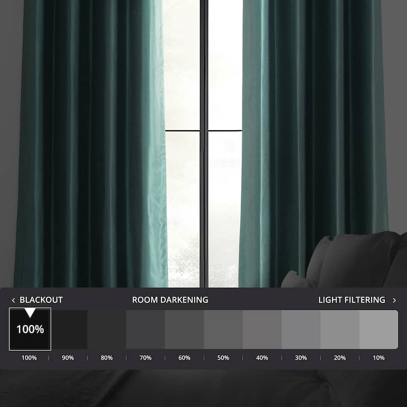 Exclusive Fabrics Textured Dupioni Faux Silk 84-inch Grommet Blackout Grommet Curtain (1 Panel) - 50 x 84