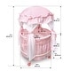 preview thumbnail 4 of 6, Badger Basket Royal Pavilion Round Doll Crib with Canopy and Bedding - Pink/White - 20" x 20" x 33"